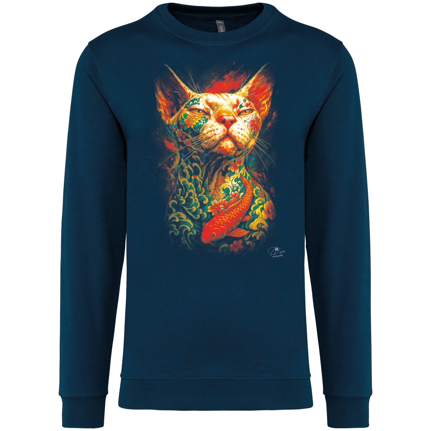 Sweatshirt Kariban sem Capuz Tattooed Cat