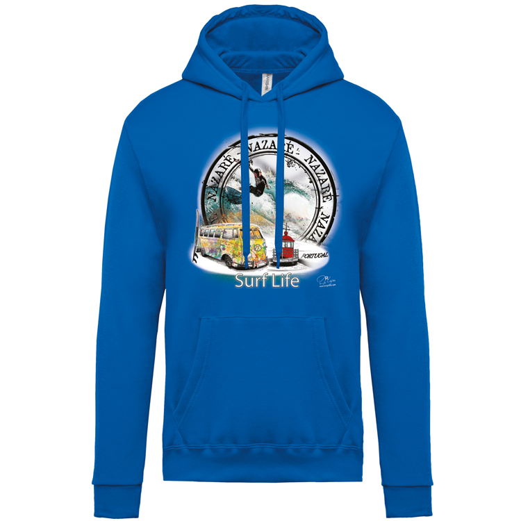 Sweatshirt Kariban com Capuz Surf Life Nazaré