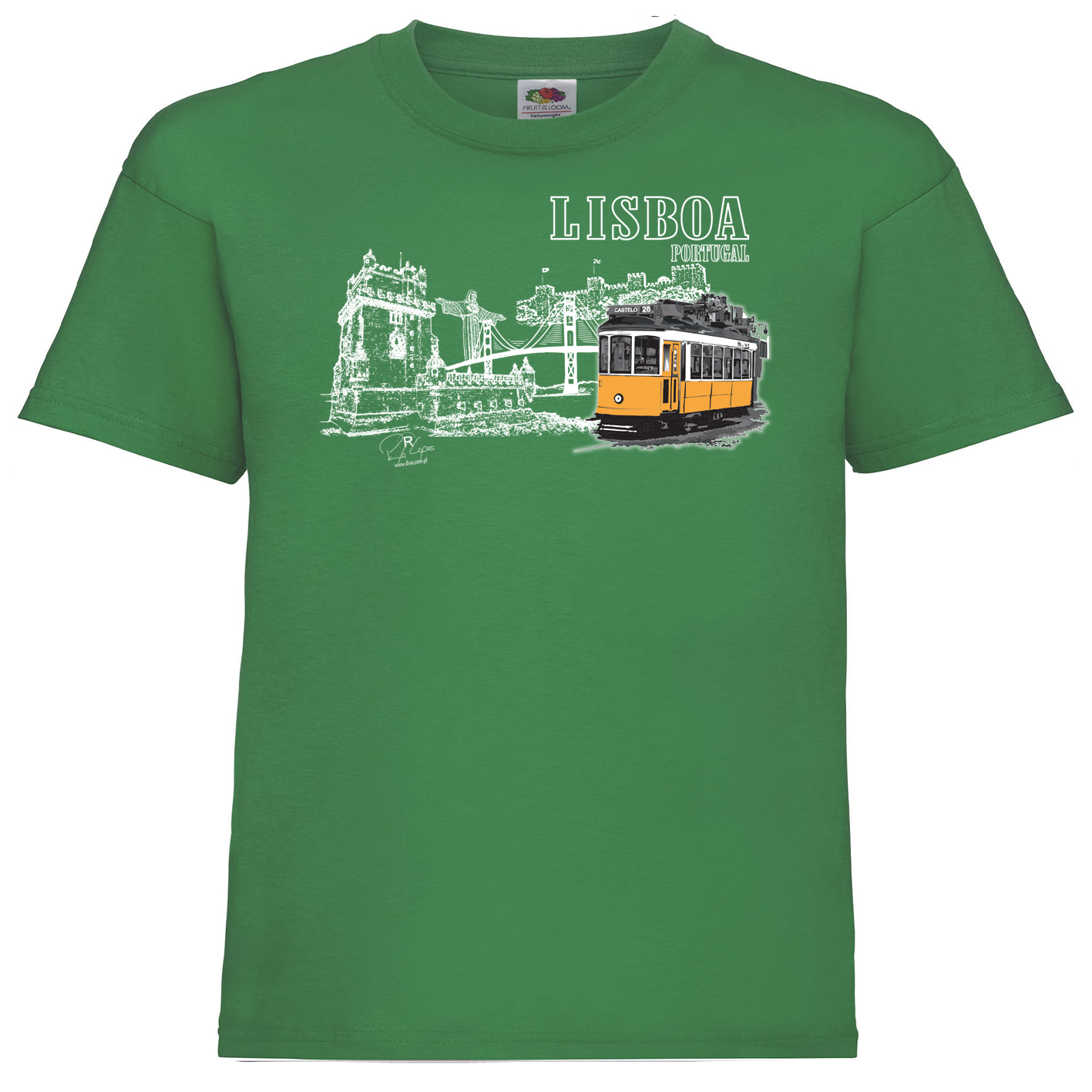 T-shirt Fruit of the Loom Kids Monumentos Lisboa