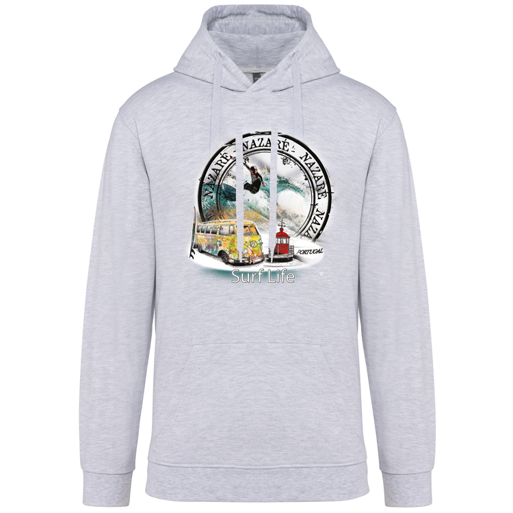 Sweatshirt Kariban com Capuz Surf Life Nazaré
