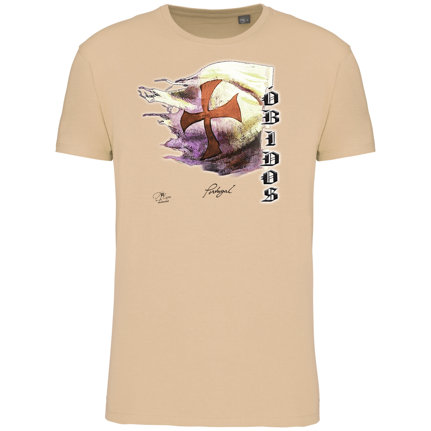 T-Shirt Algodão Biológico Bandeira Templários