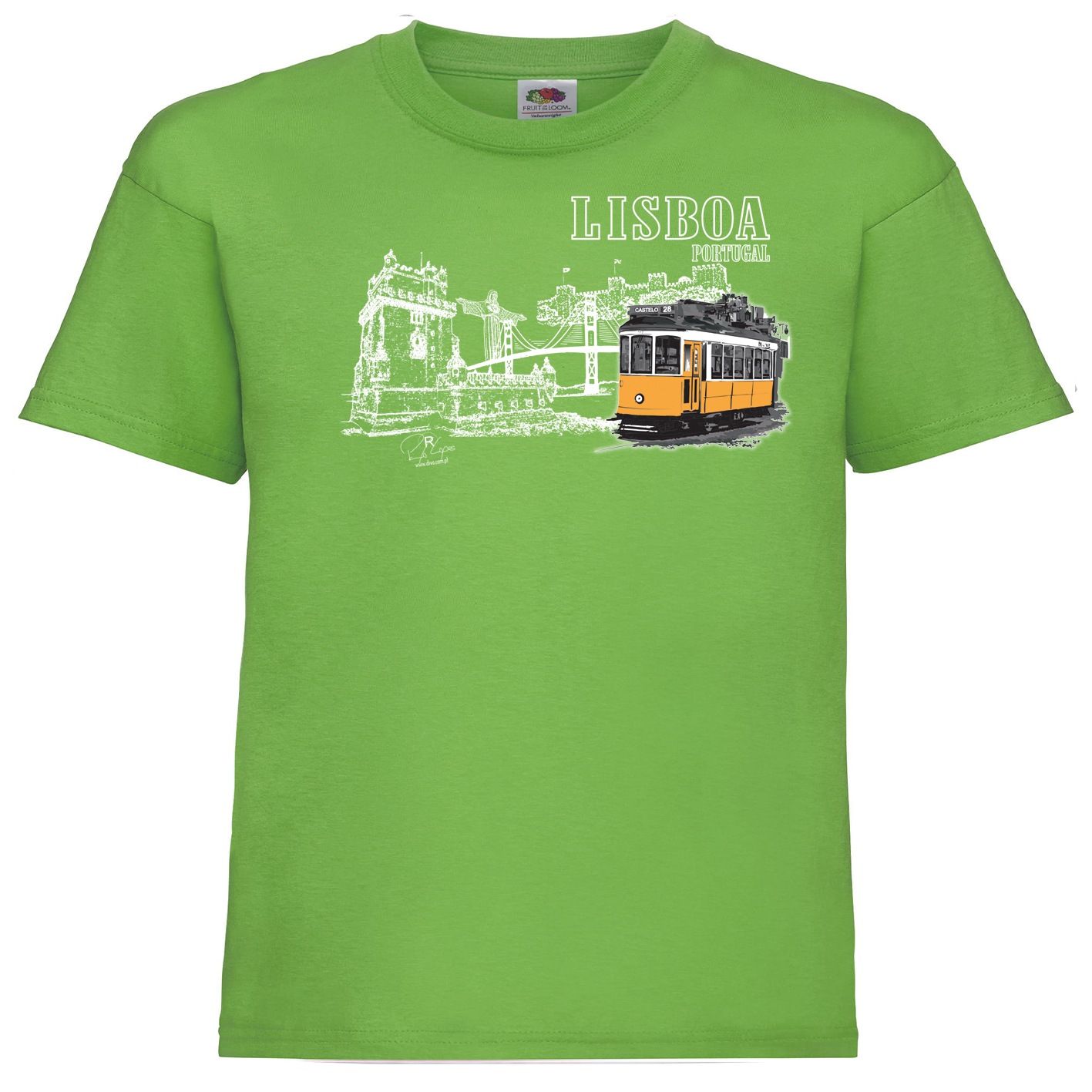 T-shirt Fruit of the Loom Kids Monumentos Lisboa