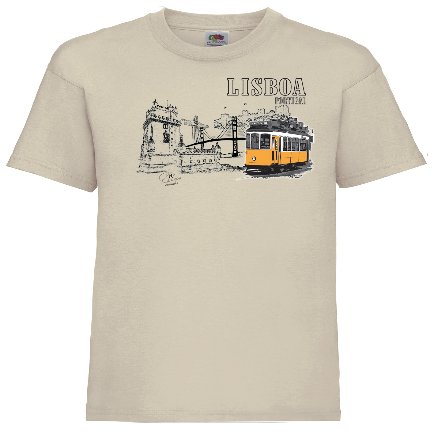 T-shirt Fruit of the Loom Kids Monumentos Lisboa