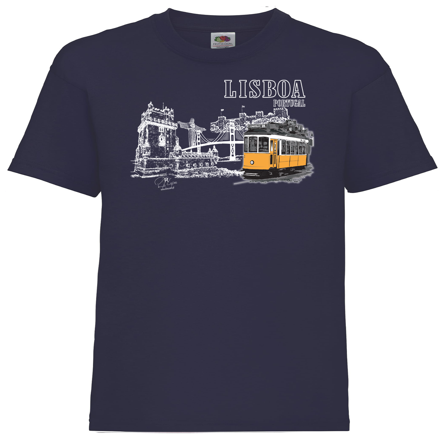 T-shirt Fruit of the Loom Kids Monumentos Lisboa