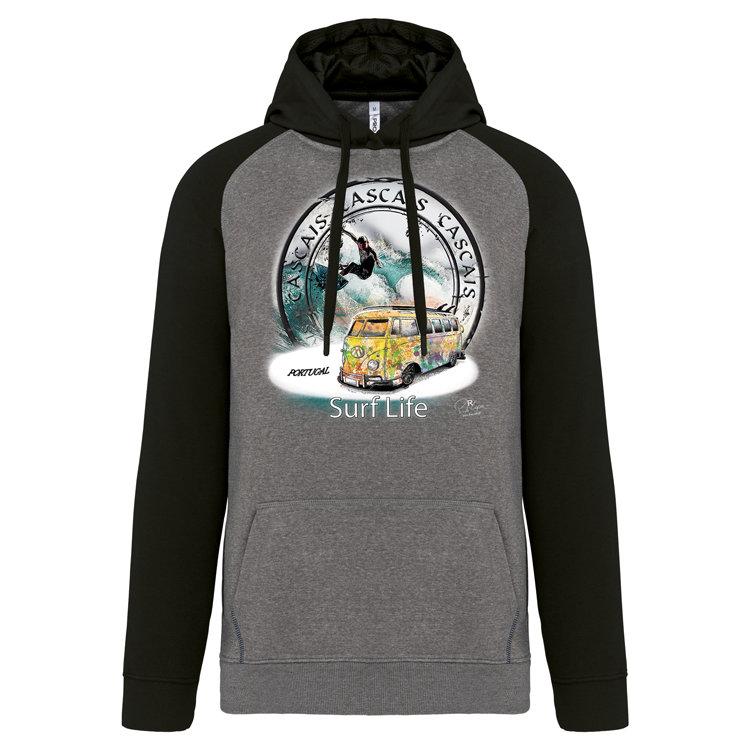 Sweatshirt Bicolor com capuz Surf Life Cascais