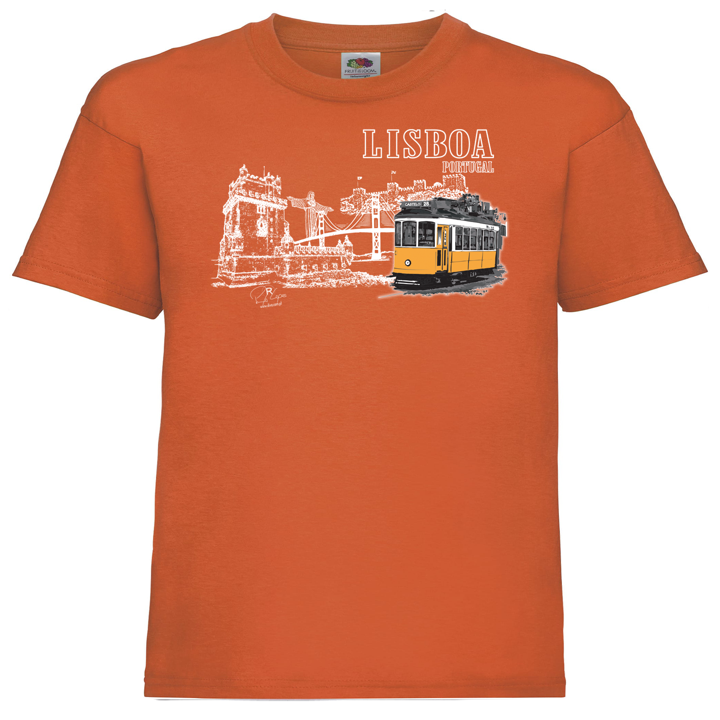 T-shirt Fruit of the Loom Kids Monumentos Lisboa