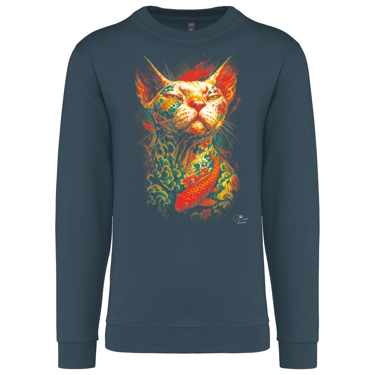 Sweatshirt Kariban sem Capuz Tattooed Cat