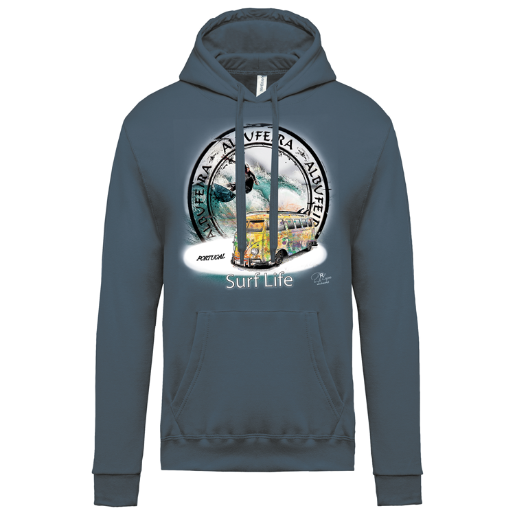 Sweatshirt Kariban com Capuz Surf Life Albufeira