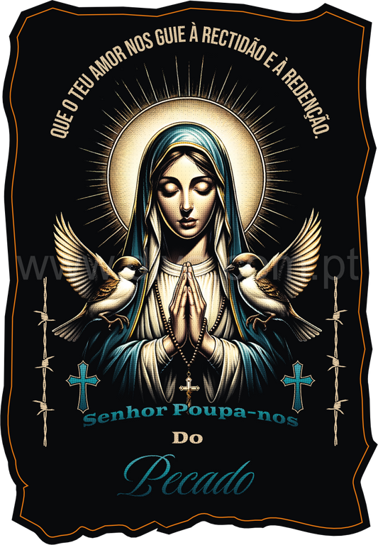 Magnético de Madeira Poupa-nos do Pecado