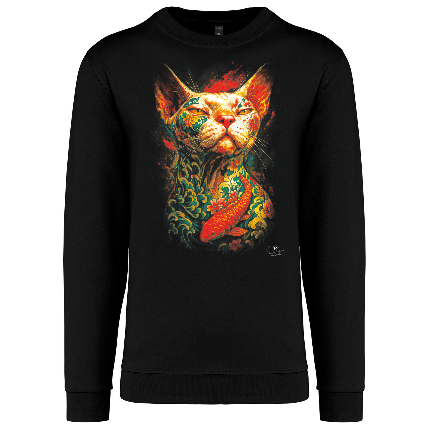 Sweatshirt Kariban sem Capuz Tattooed Cat