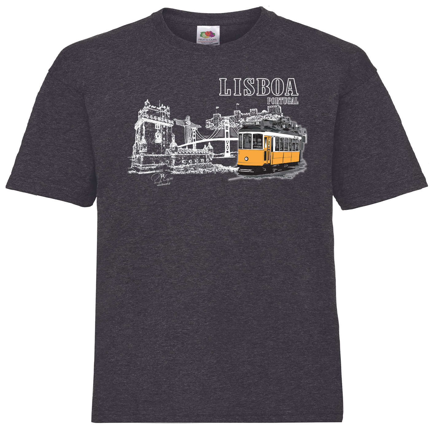 T-shirt Fruit of the Loom Kids Monumentos Lisboa
