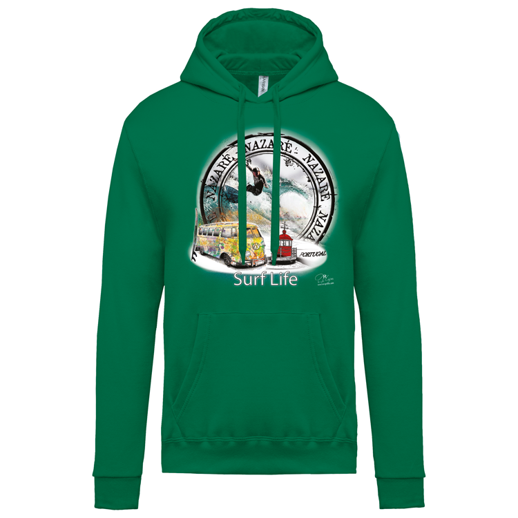 Sweatshirt Kariban com Capuz Surf Life Nazaré