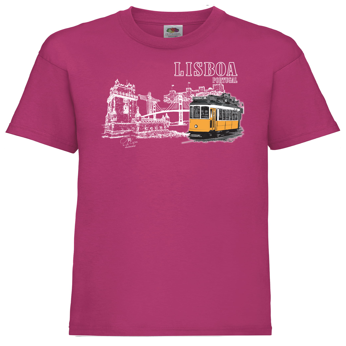 T-shirt Fruit of the Loom Kids Monumentos Lisboa