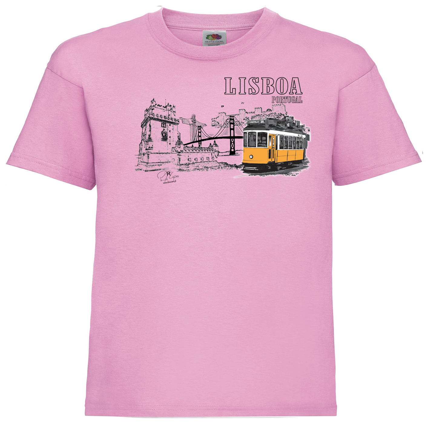 T-shirt Fruit of the Loom Kids Monumentos Lisboa