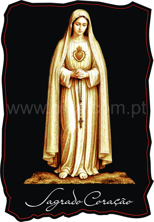 Magnético de Madeira Sagrado Coração