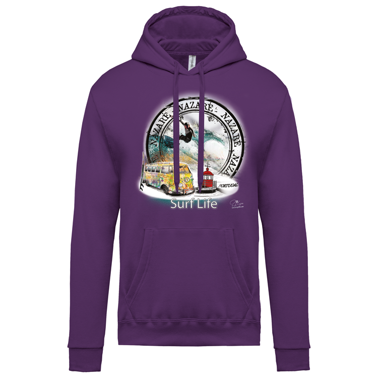 Sweatshirt Kariban com Capuz Surf Life Nazaré
