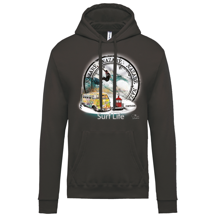 Sweatshirt Kariban com Capuz Surf Life Nazaré