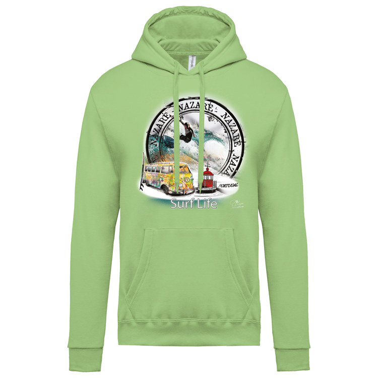 Sweatshirt Kariban com Capuz Surf Life Nazaré