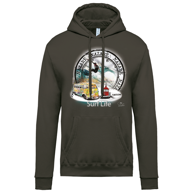 Sweatshirt Kariban com Capuz Surf Life Nazaré