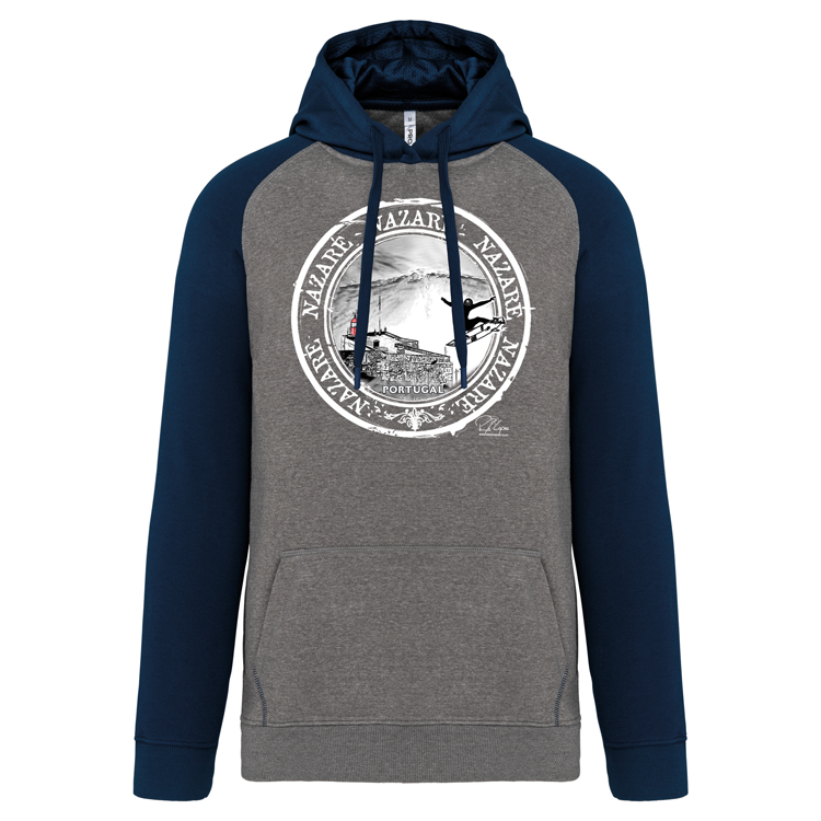 Sweatshirt Bicolor com capuz Selo Nazaré