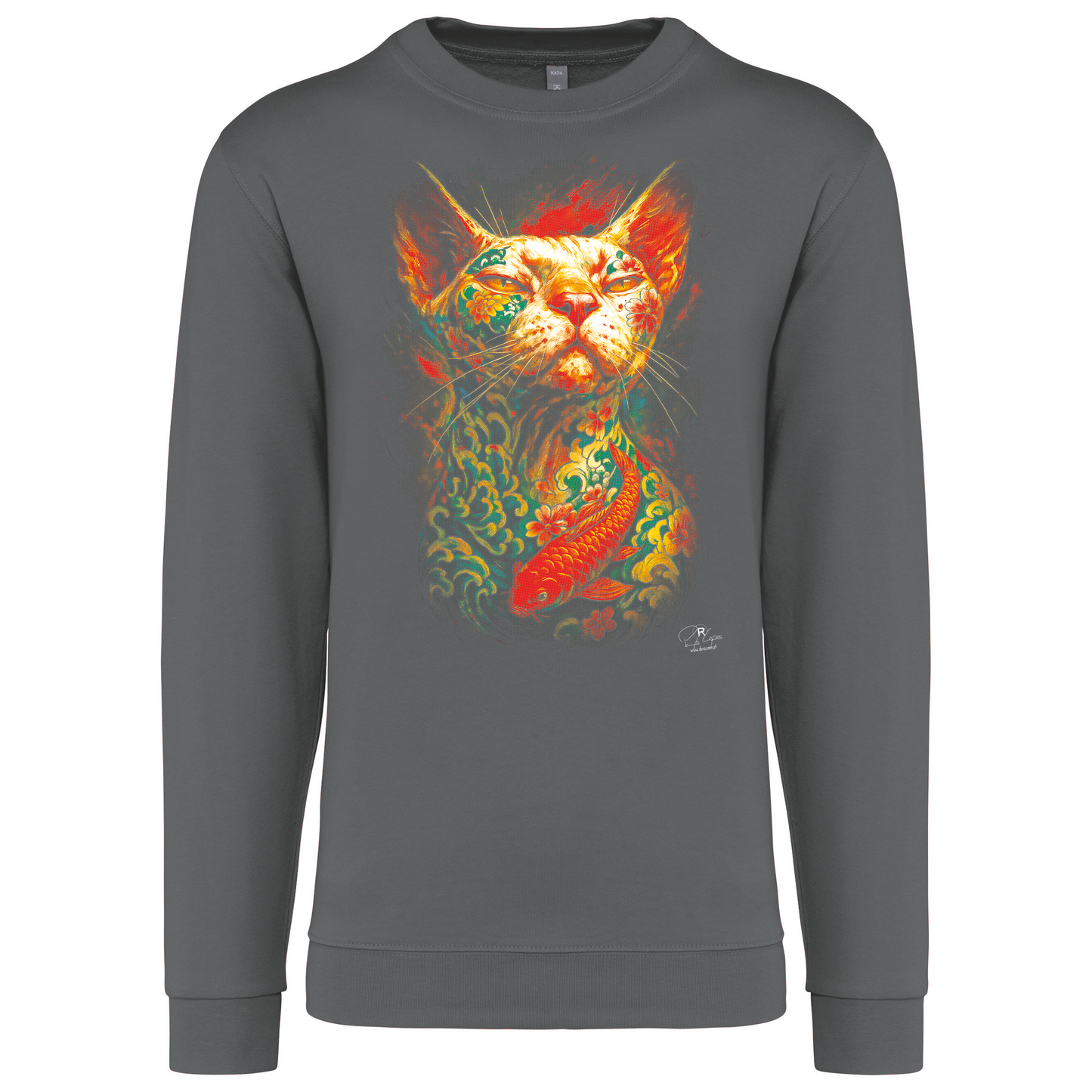 Sweatshirt Kariban sem Capuz Tattooed Cat