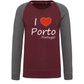Sweatshirt Bicolor sem capuz I Love Porto