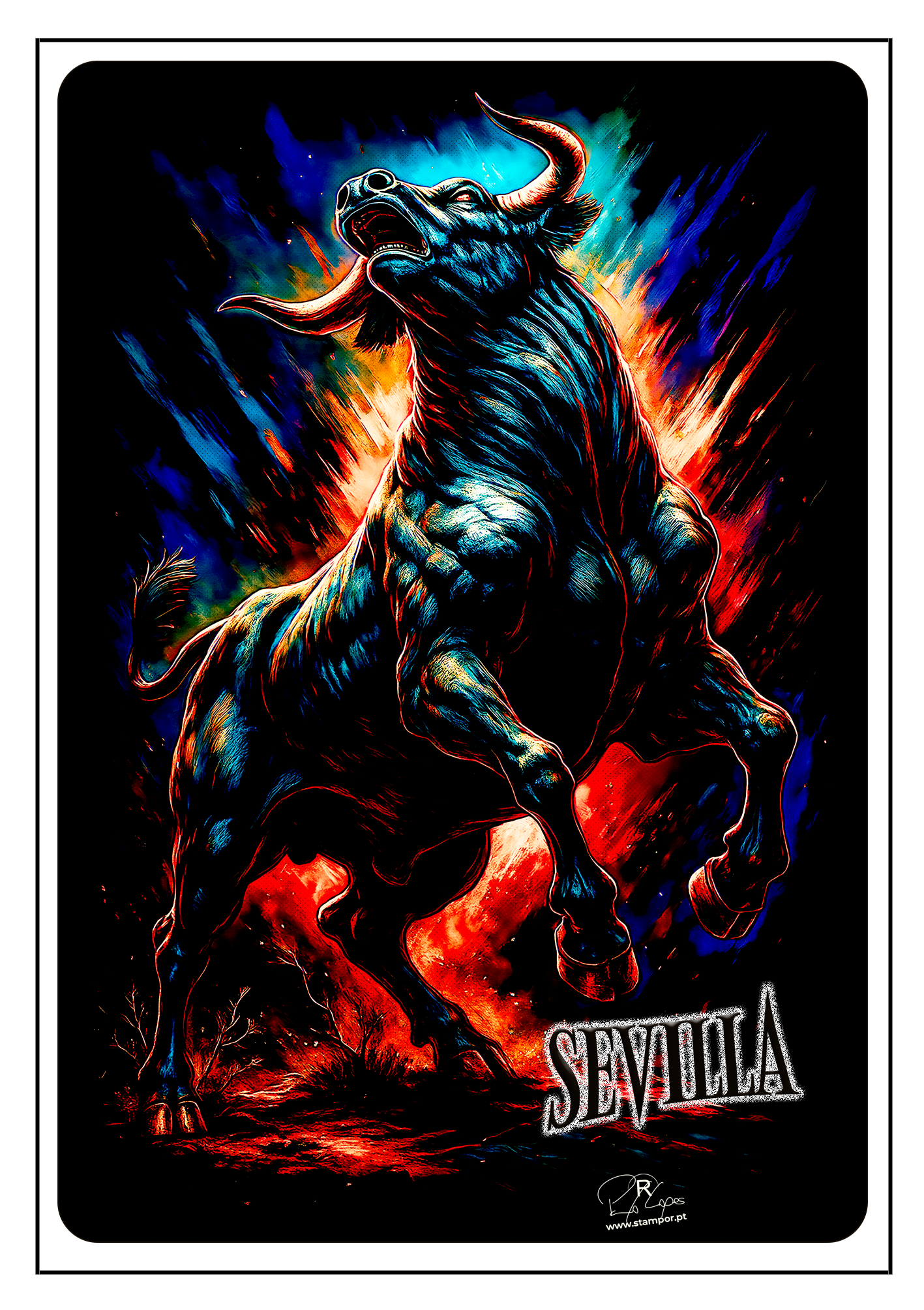 Postal Raging Bull Sevilla