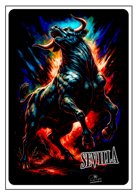 Postal Raging Bull Sevilla