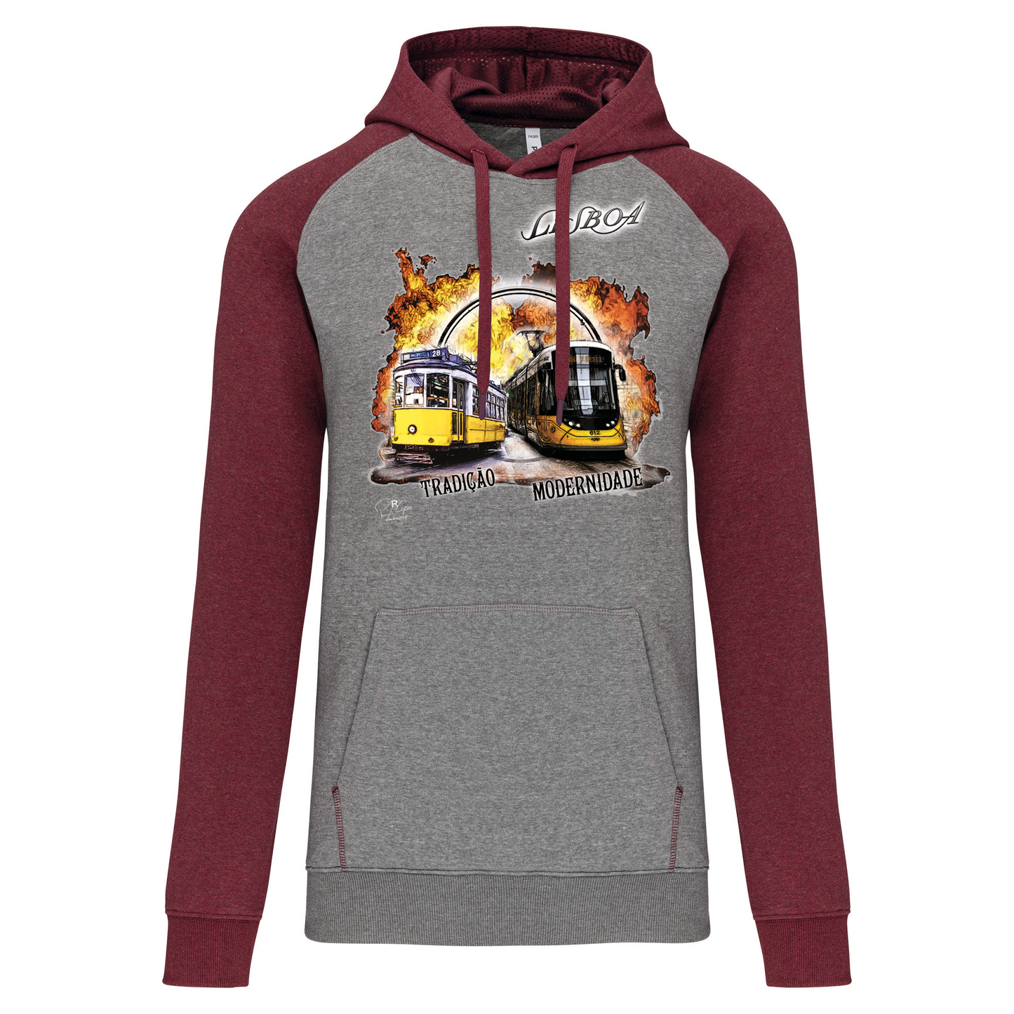 Sweatshirt Bicolor com capuz Tradição e Modernidade