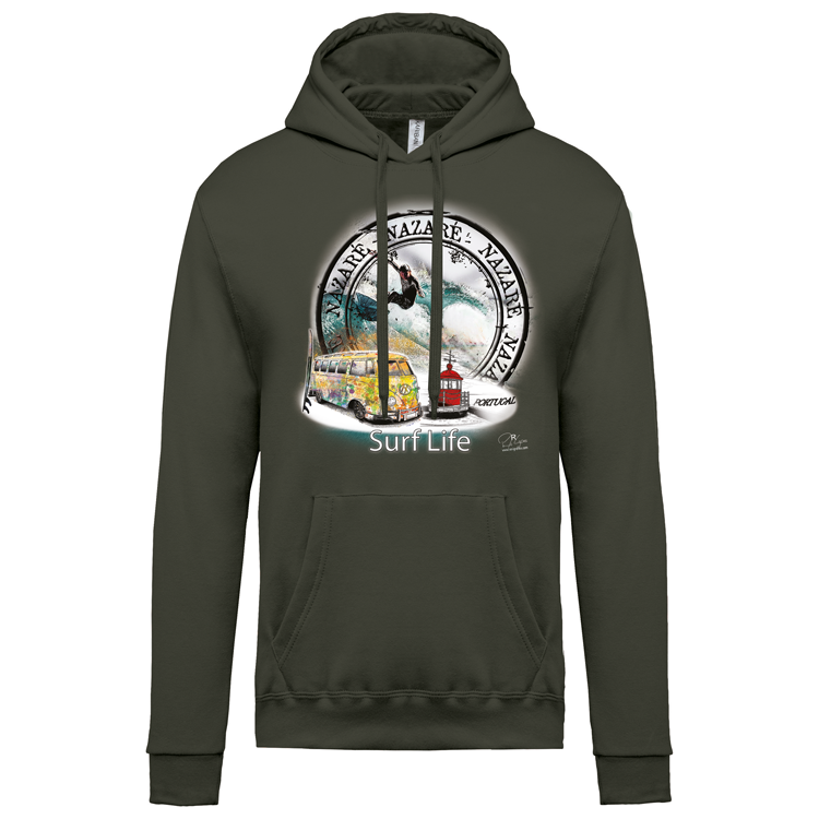 Sweatshirt Kariban com Capuz Surf Life Nazaré