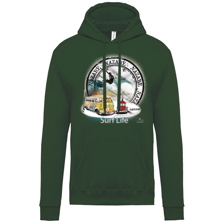 Sweatshirt Kariban com Capuz Surf Life Nazaré