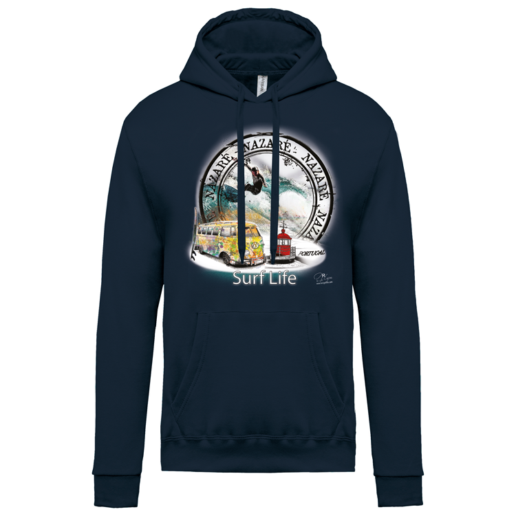 Sweatshirt Kariban com Capuz Surf Life Nazaré