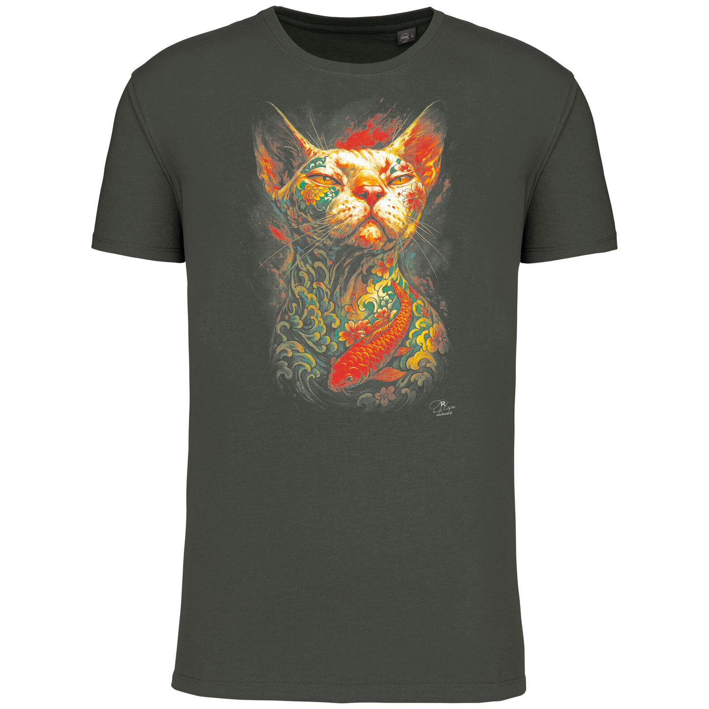 T-Shirt Algodão Biológico Tattooed Cat
