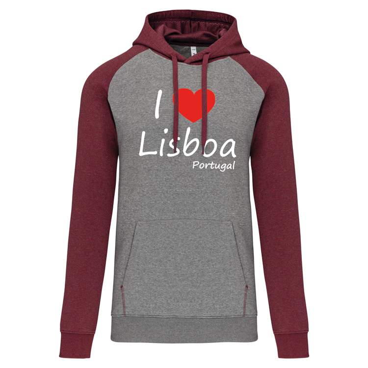 Sweatshirt Bicolor com capuz I Love lx