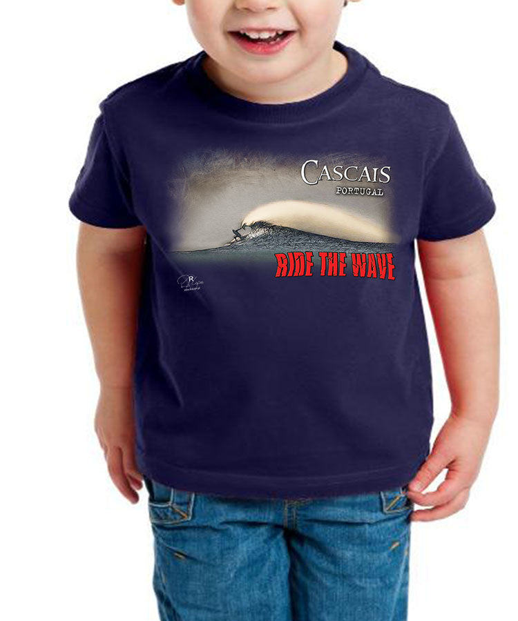 T-shirt Kids Ride the Wave Cascais