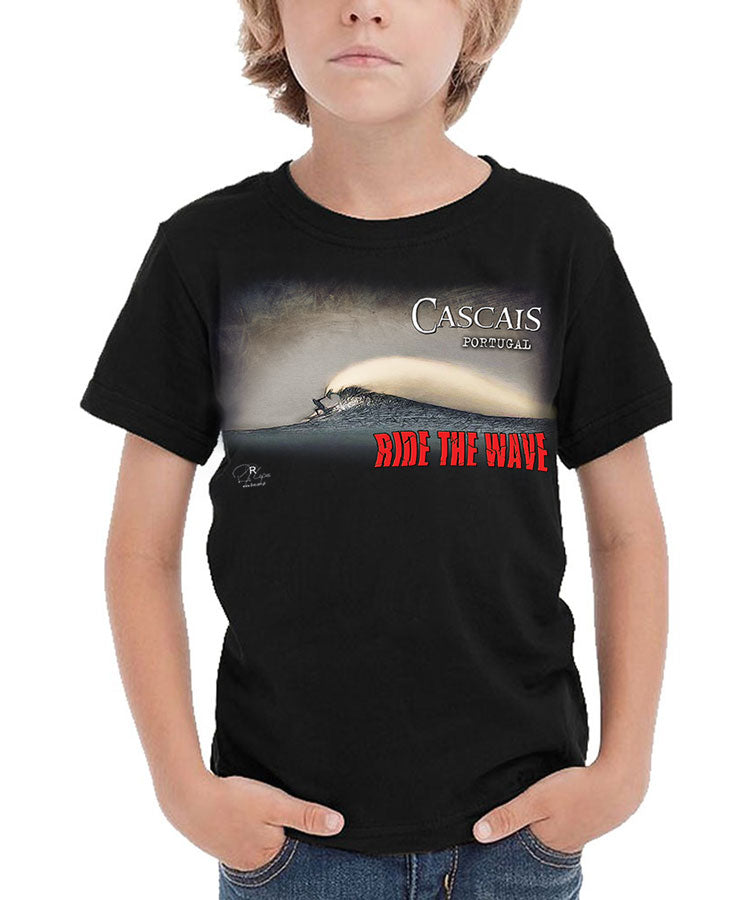 T-shirt Kids Ride the Wave Cascais