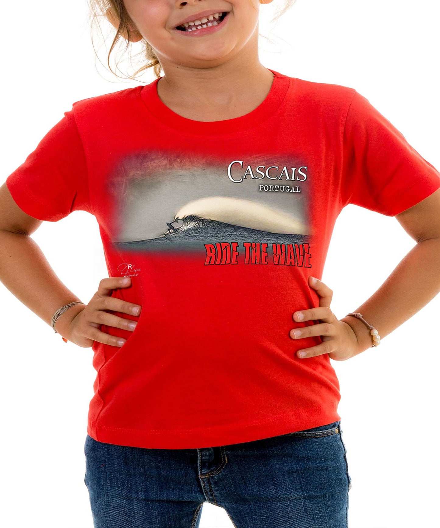 T-shirt Kids Ride the Wave Cascais